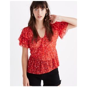 NWT never worn brand new MADEWELL ruffle Peplum top.